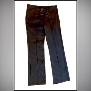 Amnesia Vintage Black Lace up Trouser. Size S-M